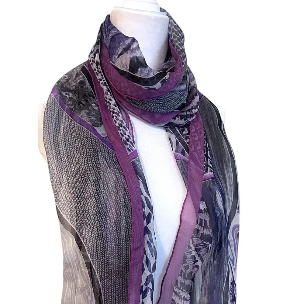 Romeo Gigli Silk Scarf Sheer 70